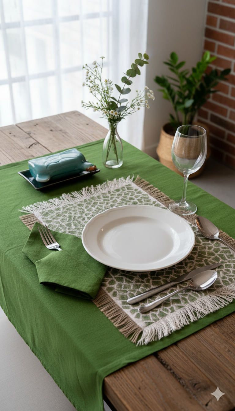 Handwoven Jute Tassel Placemats | Set of 4