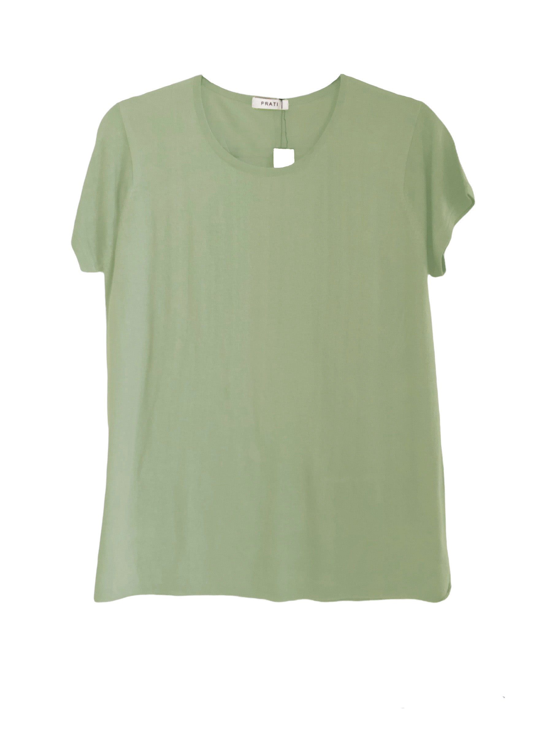 Cashmere Silk crew short sleeve t shirt sweater off white