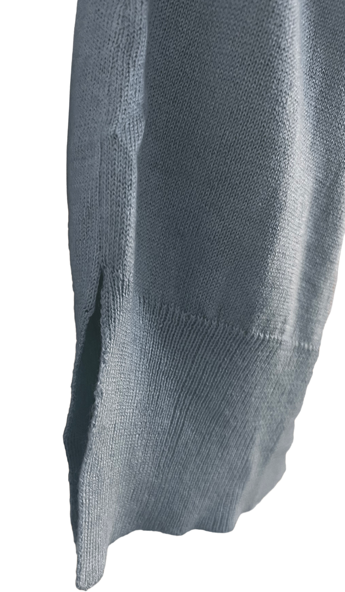 Cashmere silk crew short sleeve sweater eucalyptus