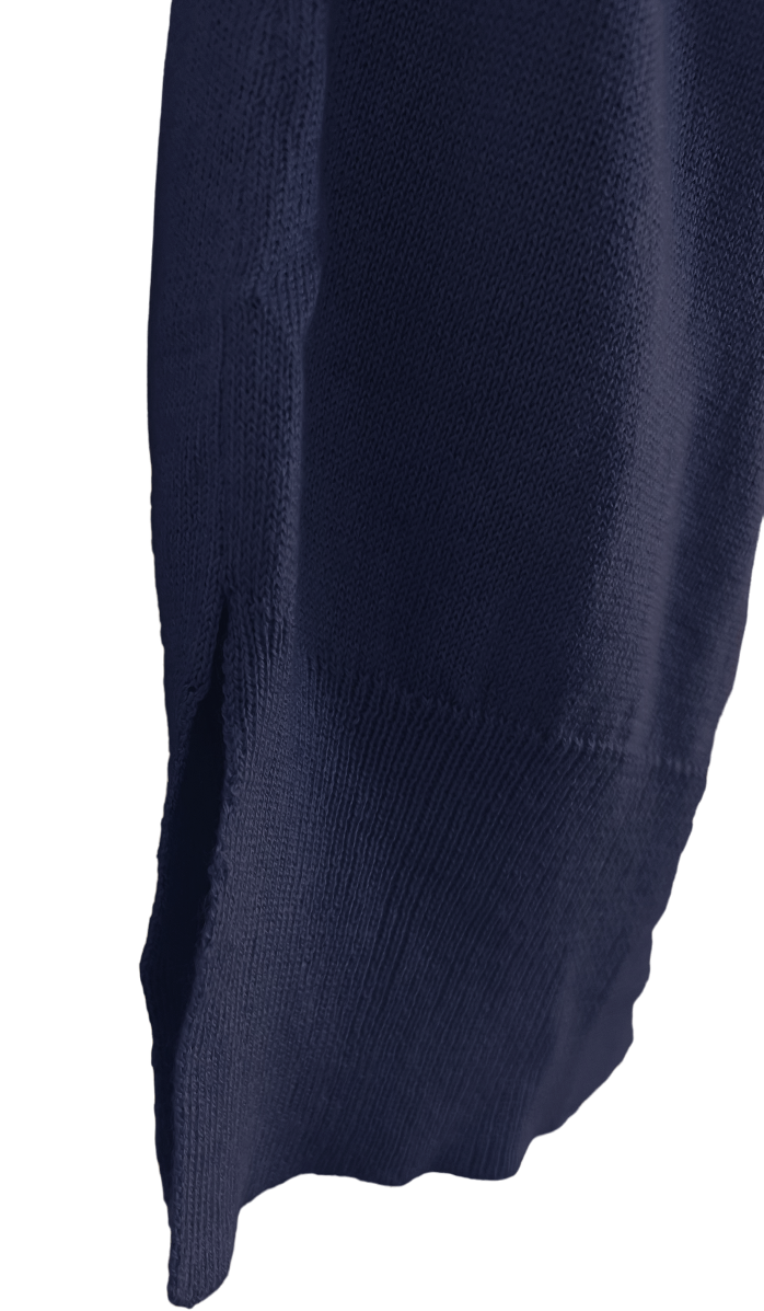 Cashmere silk crew short sleeve sweater jeans blue