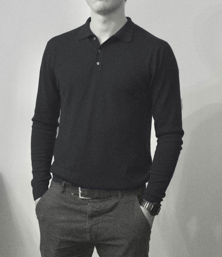 Men´s  cashmere silk button down sweater grey