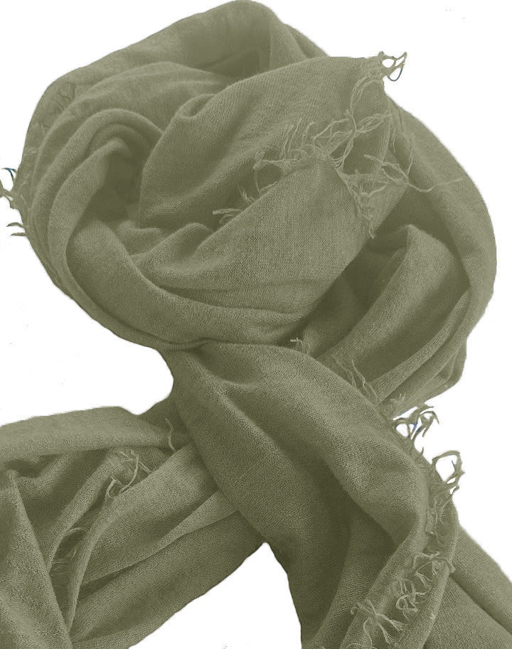 Cashmere scarf with fringes coral