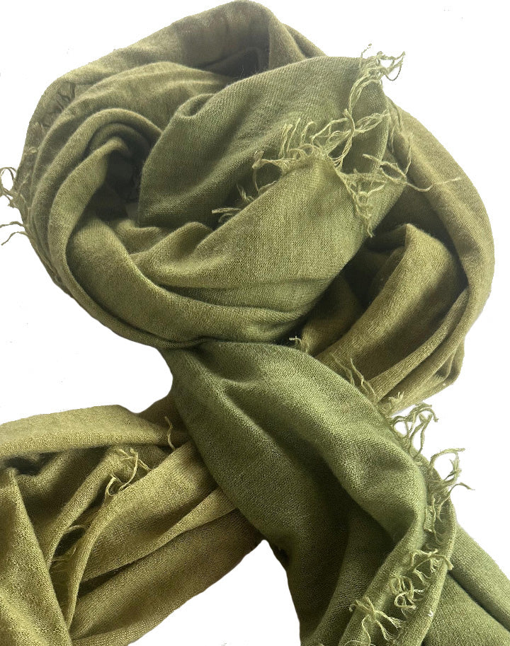 Cashmere scarf with fringes jeans blue