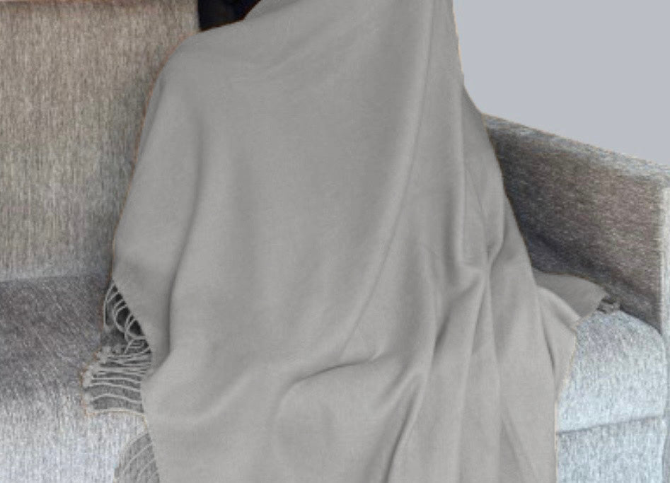 100% Cashmere blanket with fringe 70x 200 cm