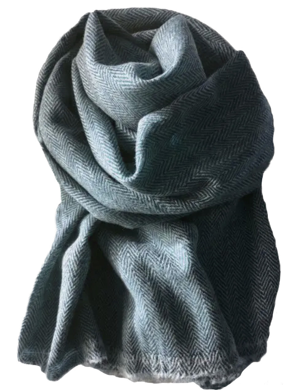 Herringbone scarf with short fringe black