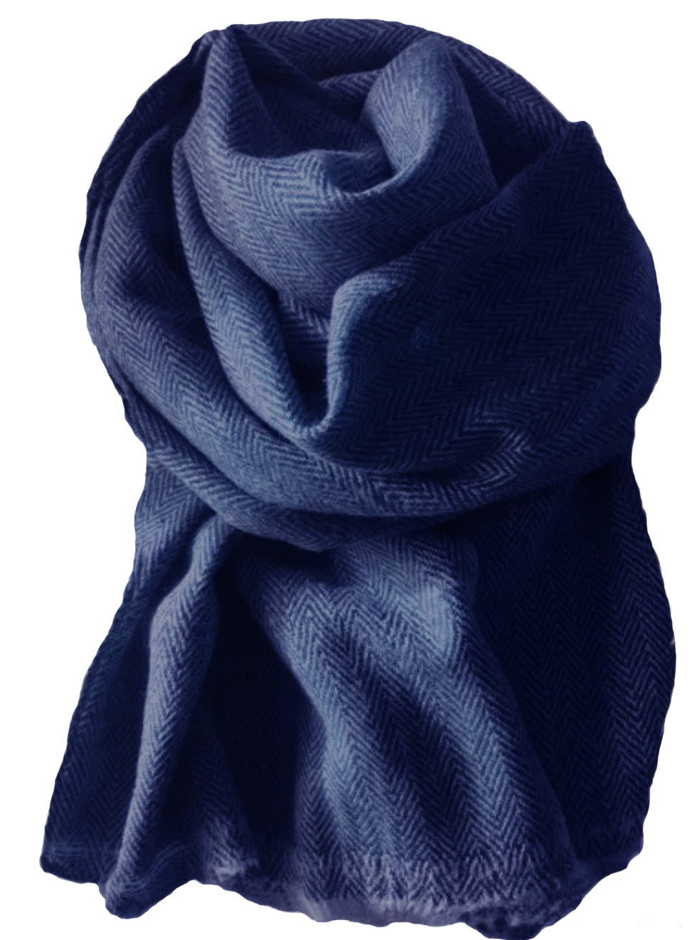 Herringbone scarf with short fringe grey