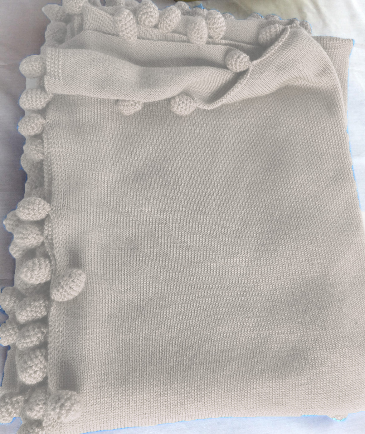 100% Cashmere blanket with pom poms  60x 180 cm