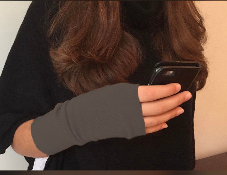 Cashmere hand warmer gloves black