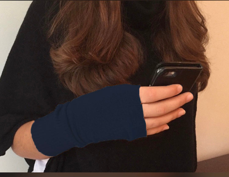 Cashmere hand warmer gloves brown