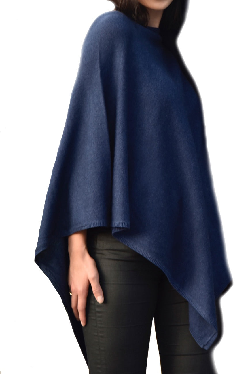 Cashmere classic poncho dark grey