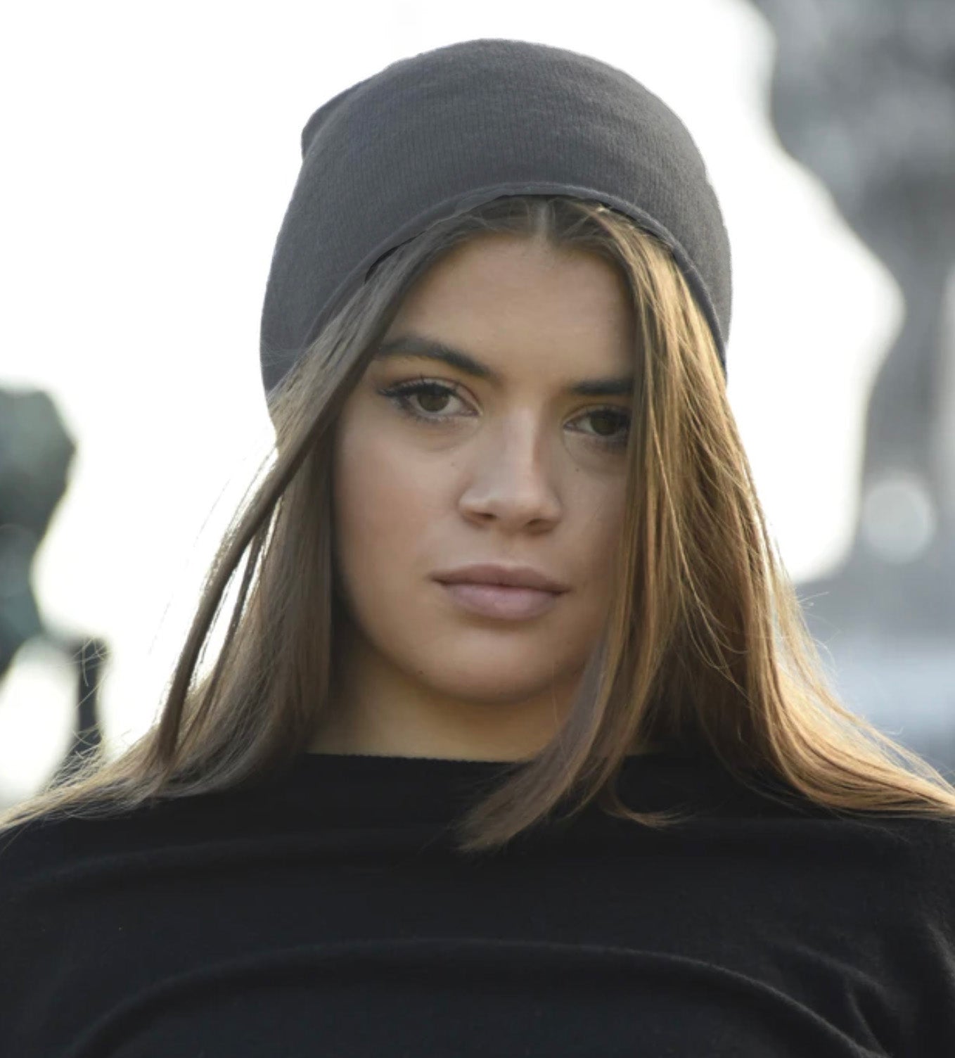 Cashmere beanie dark grey