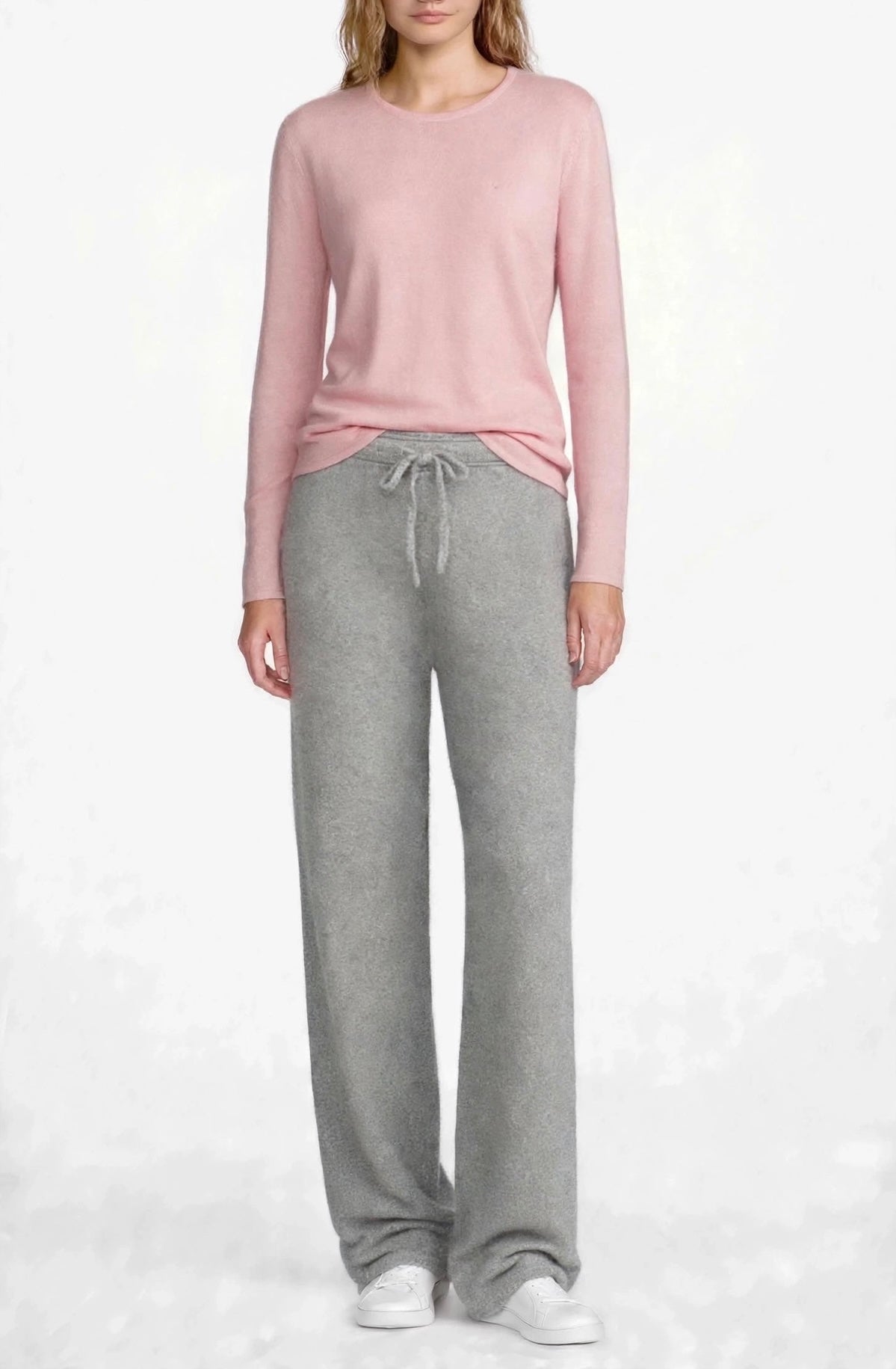 Cashmere Silk crew neck sweater rose