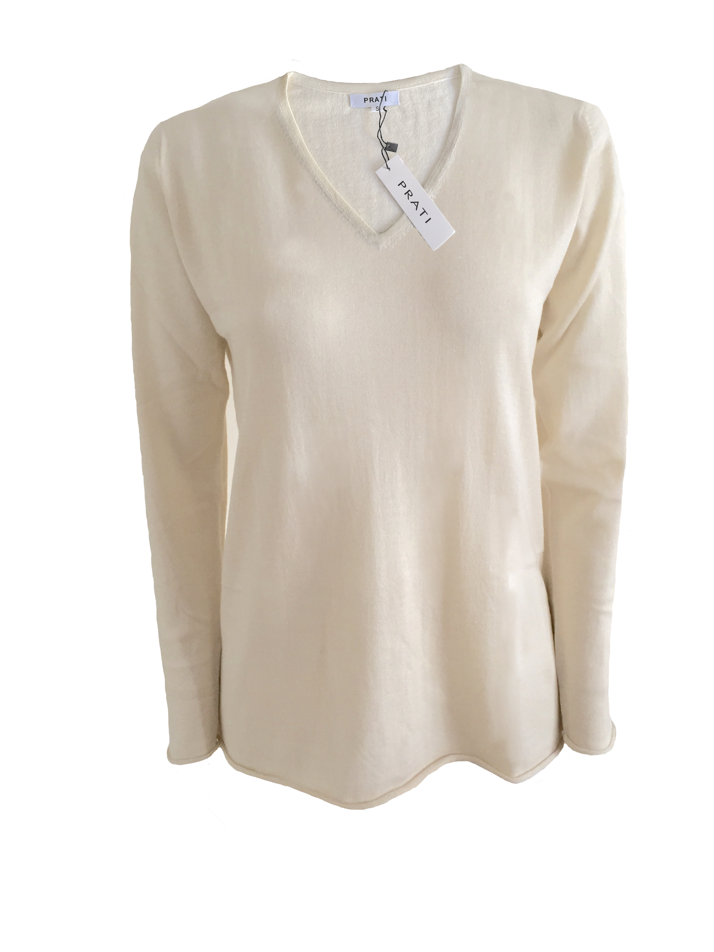 Cashmere silk V neck sweater t shirt silk white