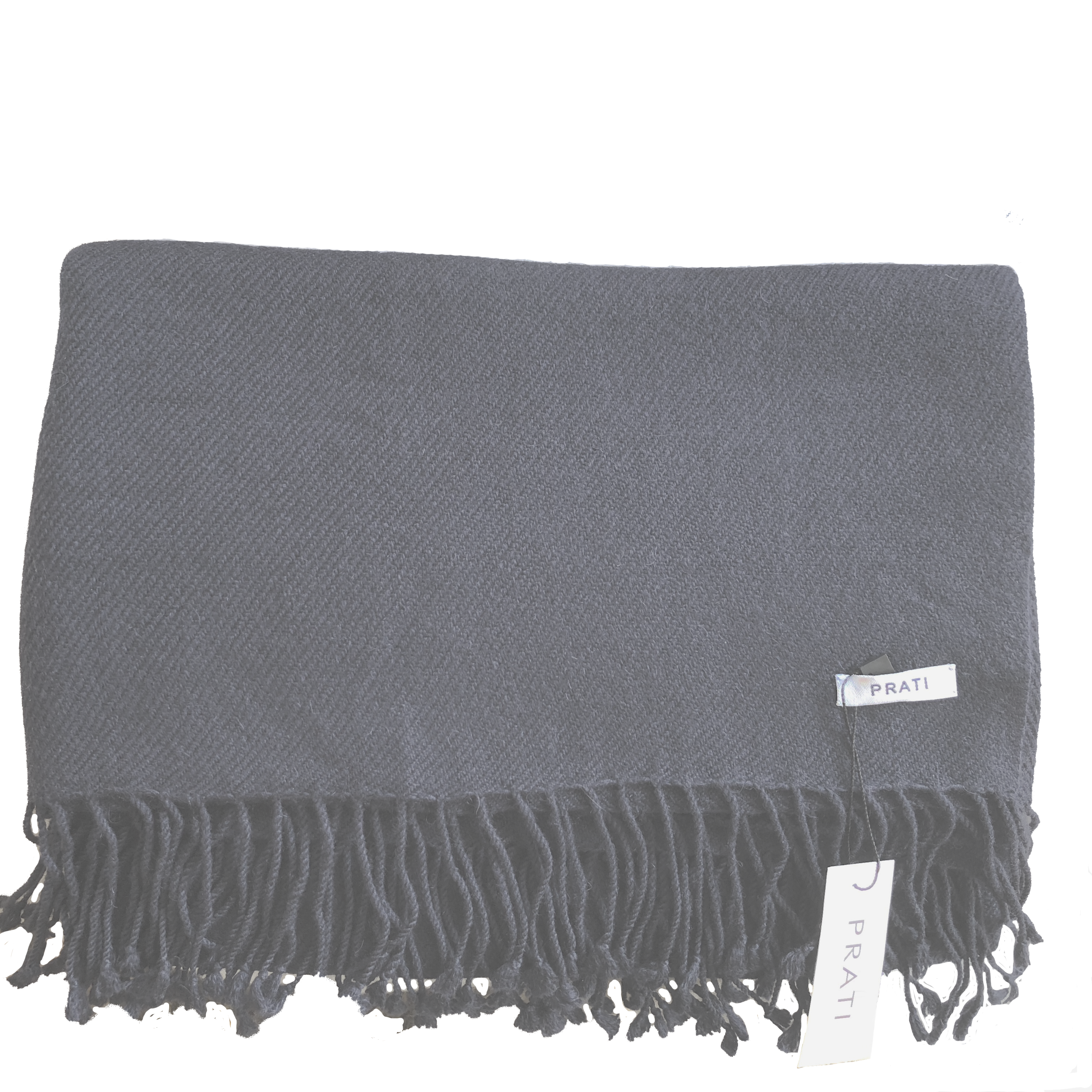 Cashmere scarf with fringes grey
