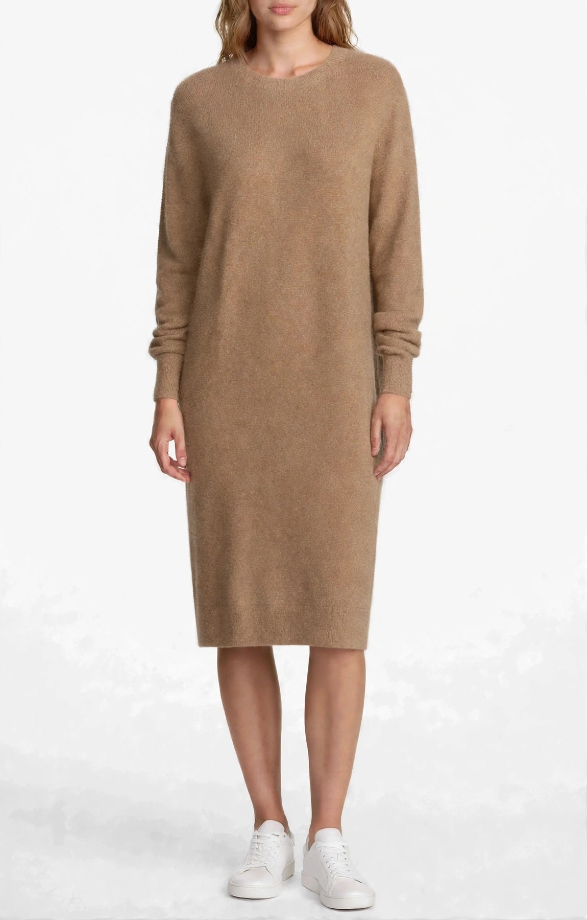 Cashmere crew neck dress dark grey