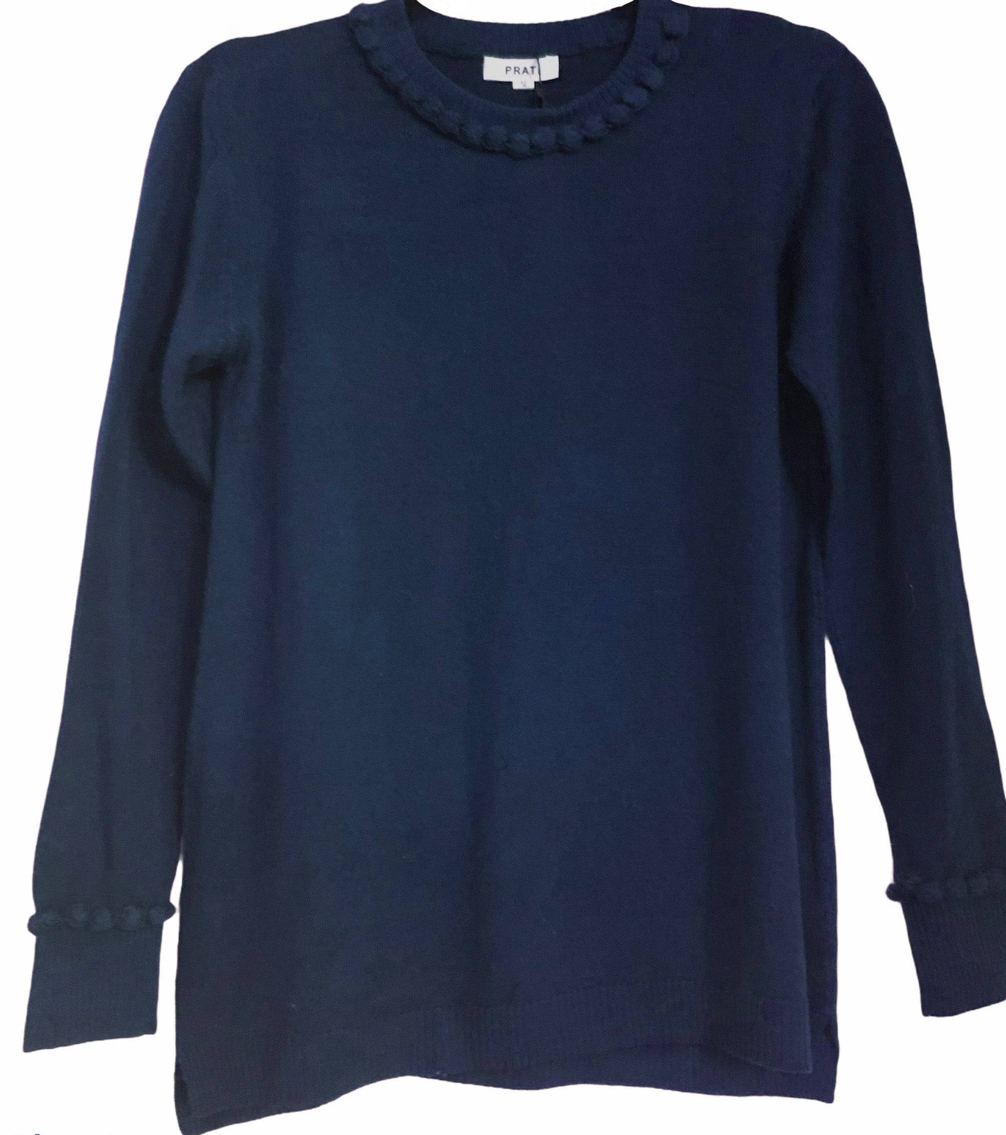 Cashmere pom pom sweater bordeaux