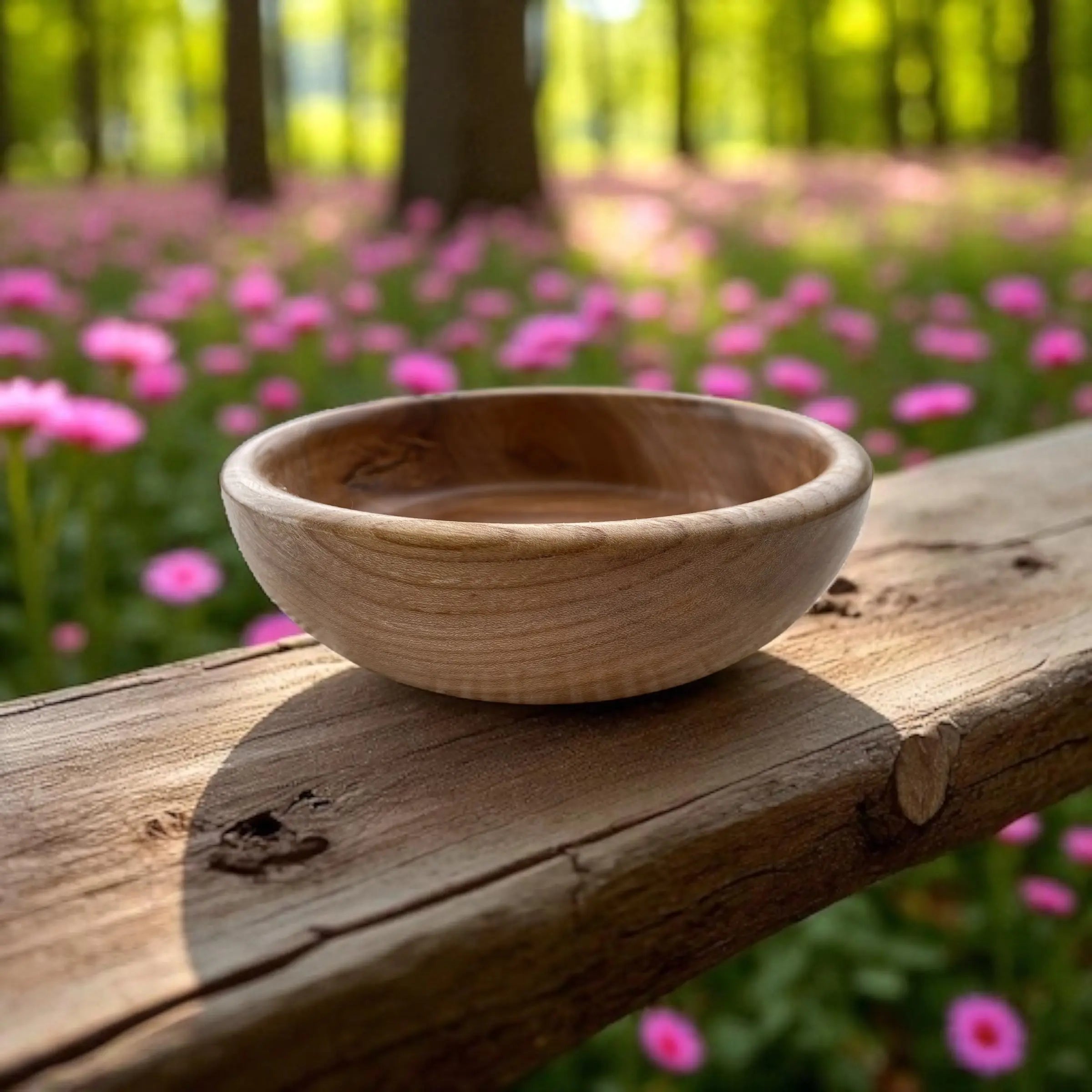 🪵 Hånddreid Bolle i Naturlig Tre – Ø 17 cm