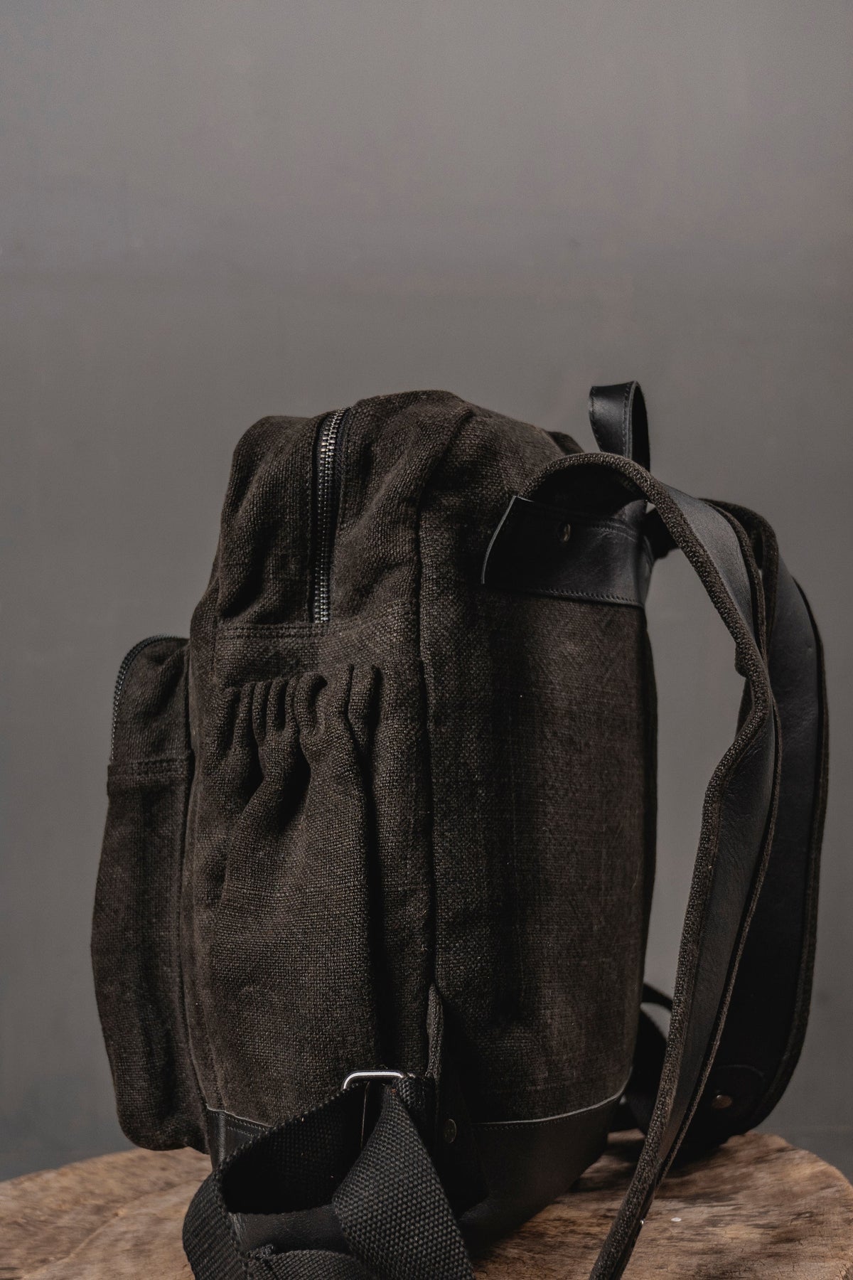 The Awkward Cousin | Handcrafted Jute & Upcycled Leather Backpack