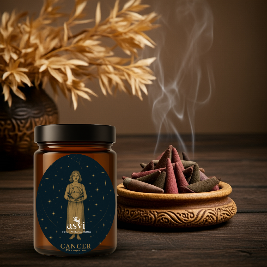 Ayurvedic Zodiac Incense | Cancer Sun Sign (Handmade Cones)