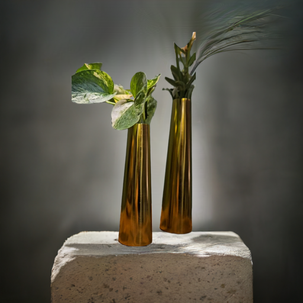 Handmade Iron Vases | Decorative Gold Finish