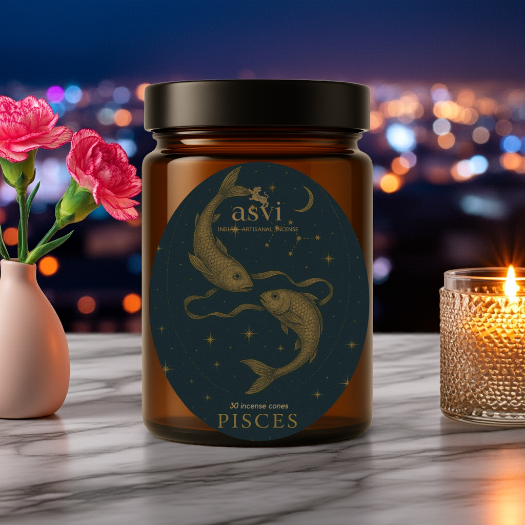 Ayurvedic Zodiac Incense | Pisces Sun Sign (Handmade Cones)