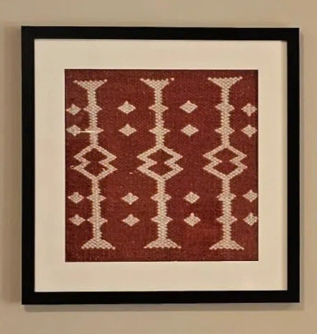 Kharad Textile Art Frame | Handwoven Indian Tribal Geometry Wall Art