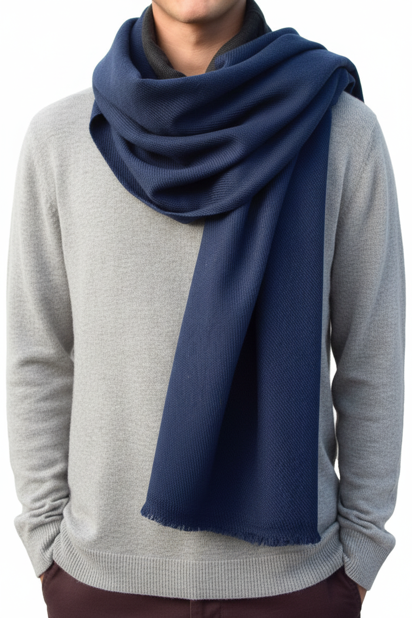 The Havana scarf 2 ply jeans blue