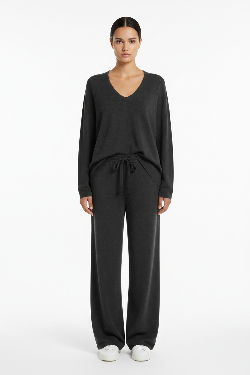 Cashmere V neck classic dark grey