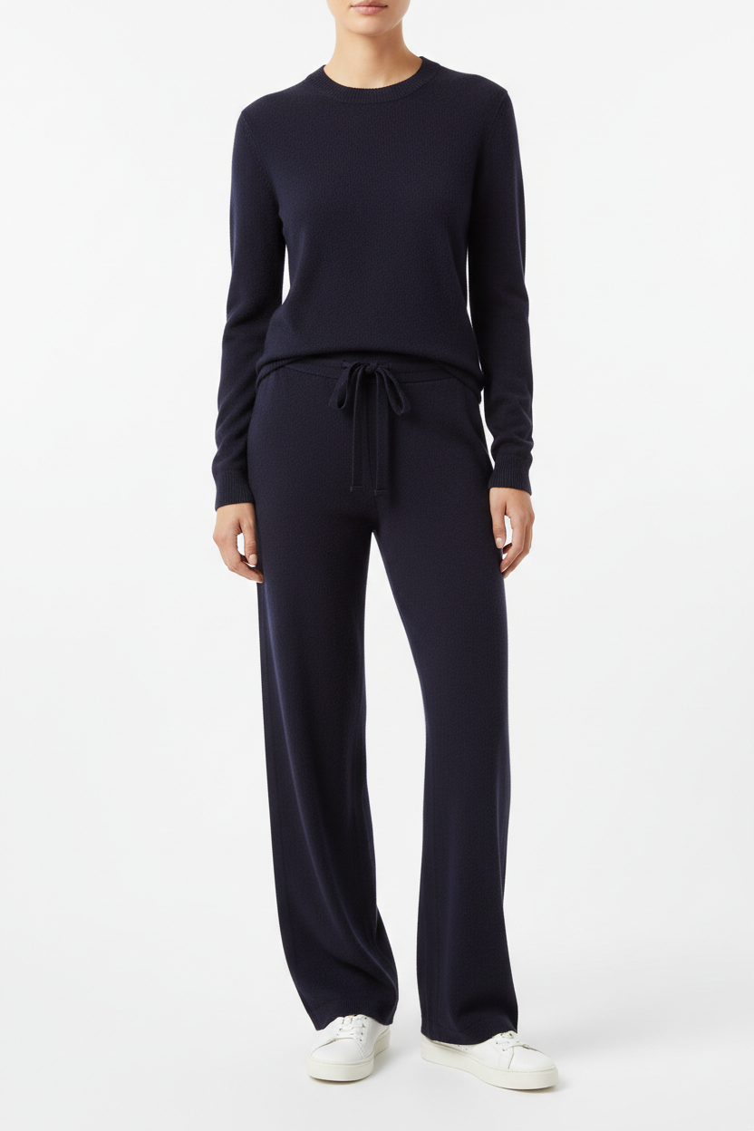 Cashmere round neck sweater aubergine