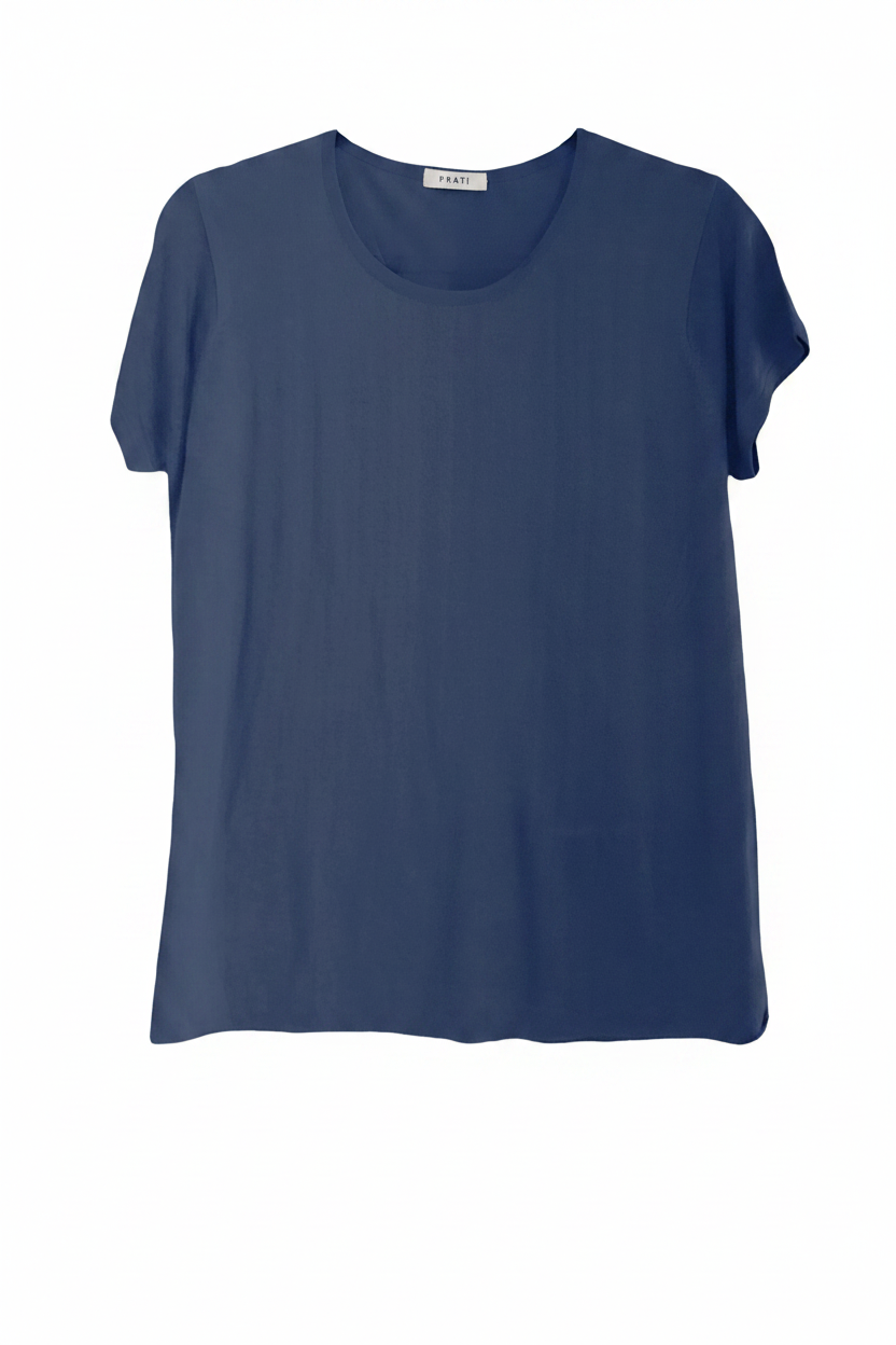 Cashmere Silk crew short sleeve t shirt sweater off white