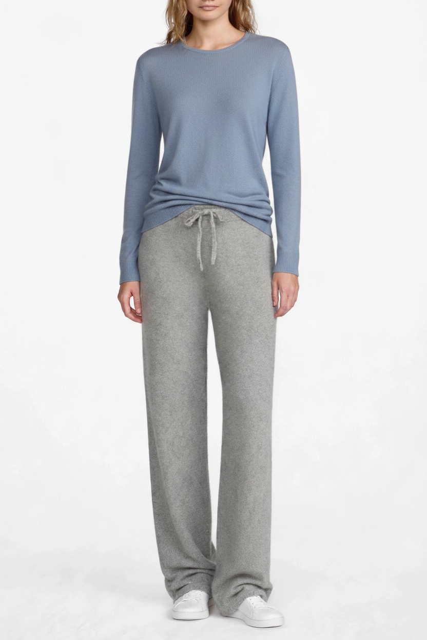Cashmere Silk crew neck sweater caribean blue