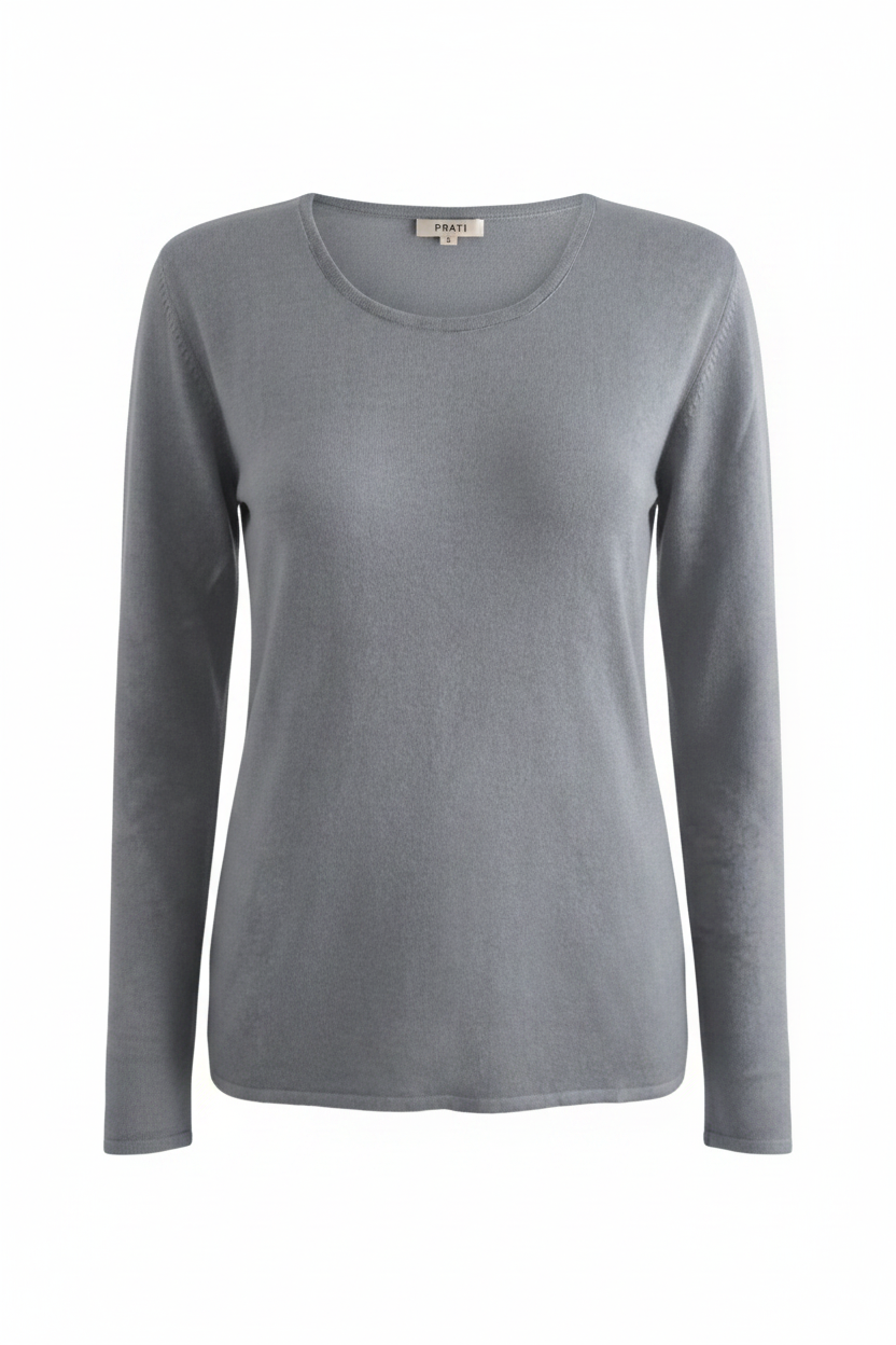 Cashmere Silk crew neck sweater pearl grey