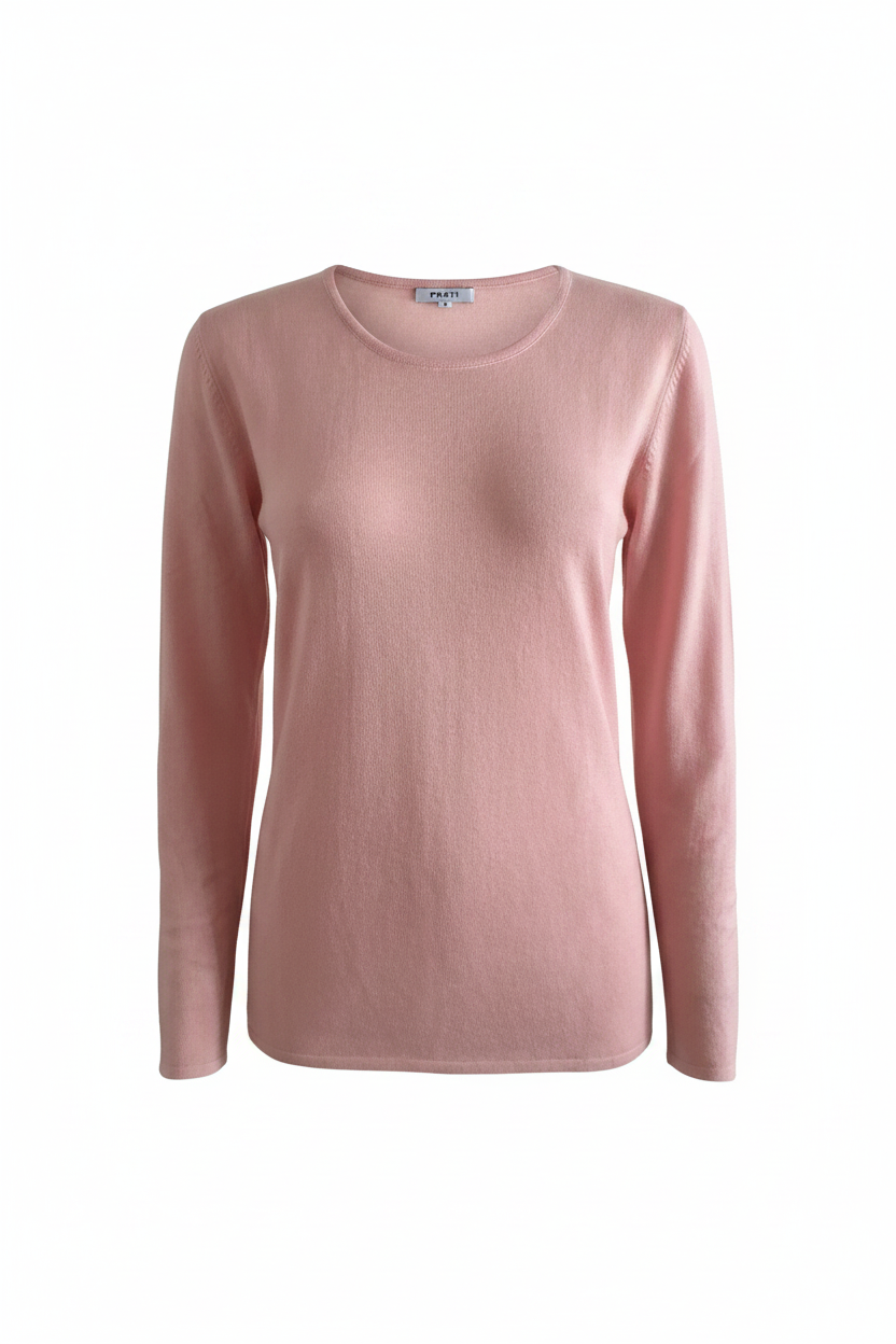 Cashmere Silk crew neck sweater rose