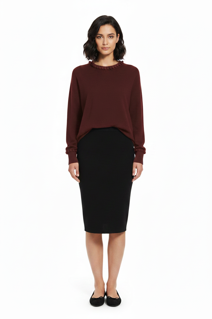 Cashmere pom pom sweater black