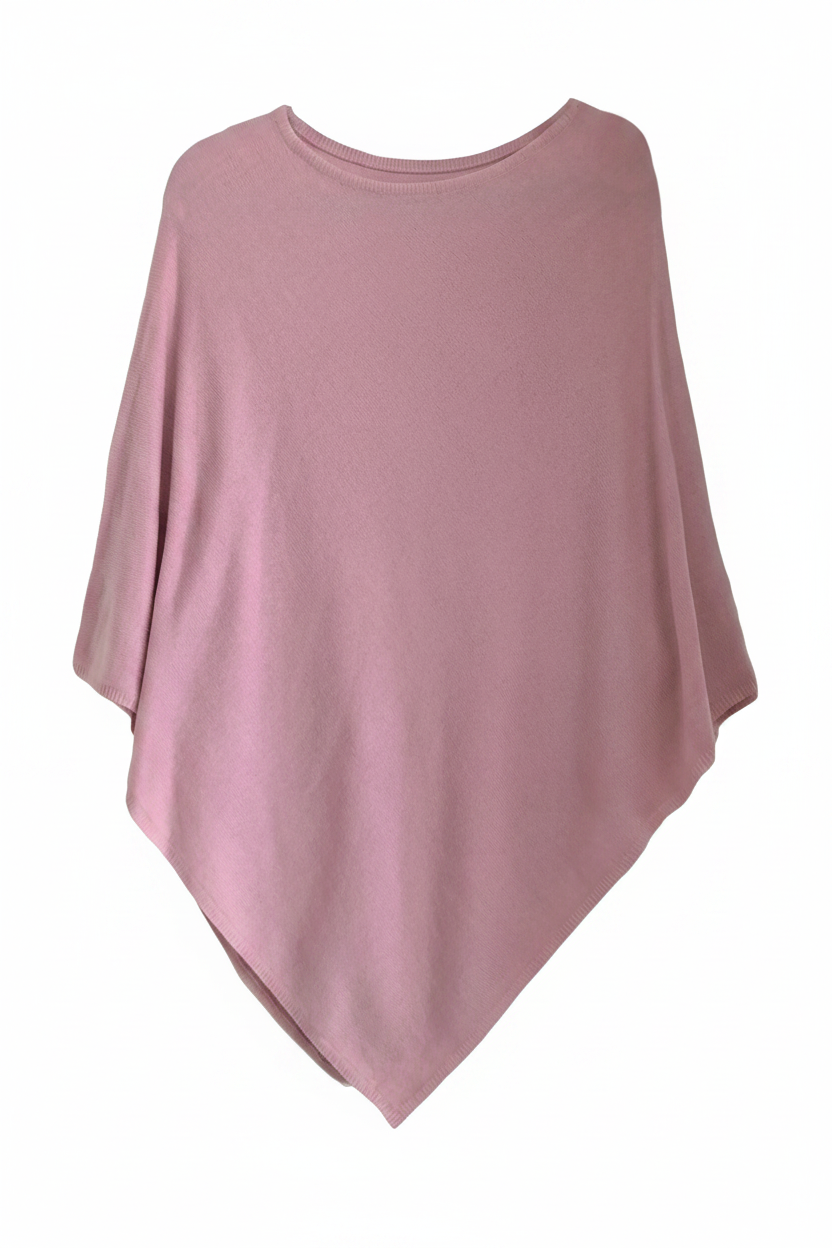 Cashmere classic poncho light pink