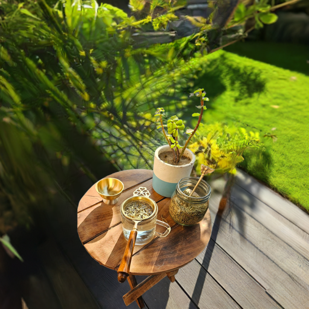 Era Tea Strainer & Rest Bowl | Handmade Iron & Wood